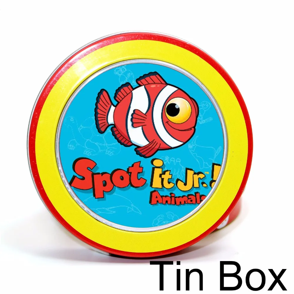 4 style spot card games with tin box 80 mm hip camping for the family gathering, imported paper Dobble it board game
4 style spot card games with tin box 80 mm hip camping for the family gathering, imported paper Dobble it board game