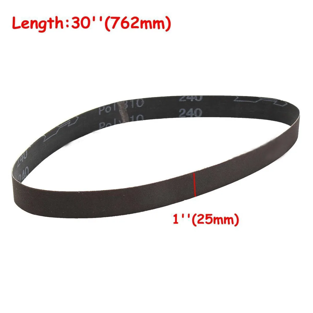 6pcs 1''x30'' 180/240/320/400/600/800Grit Sanding Belts Set Sander Power Tools 25*762mm