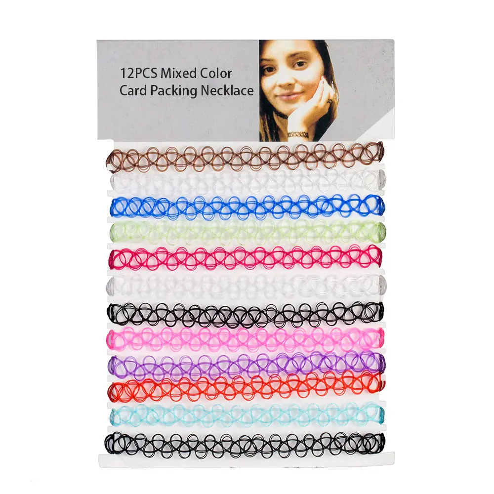 Mix 12 pcs/pack Black Tattoo Chokers Necklace Vintage Stretch Henna Gothic Punk Fishing Line Elastic Necklace Women Jewelry
Mix 12 pcs/pack Black Tattoo Chokers Necklace Vintage Stretch Henna Gothic Punk Fishing Line Elastic Necklace Women Jewelry