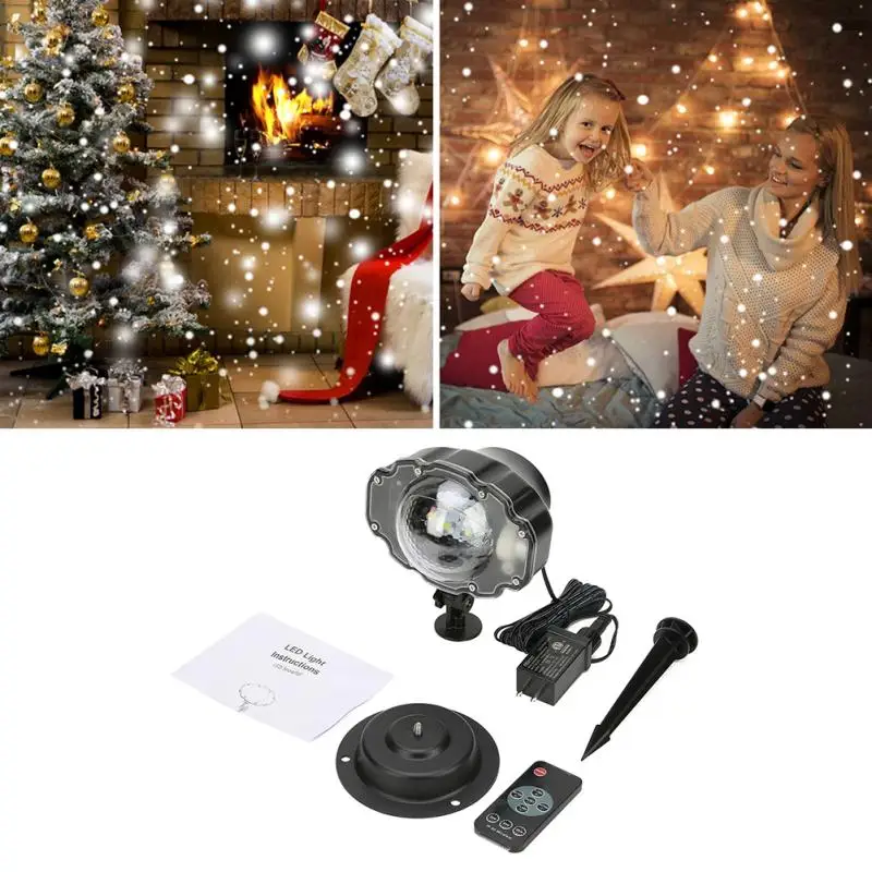Lamp Projector Mini Party Outdoor Christmas LED White Light Snow Light House Mini Snow Light
