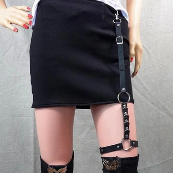 Fashionable Single Strap Clip Women Leather belts Punk Suspender Hook Adjustable Leg metal Ring Sock Garter accessories
Fashionable Single Strap Clip Women Leather belts Punk Suspender Hook Adjustable Leg metal Ring Sock Garter accessories