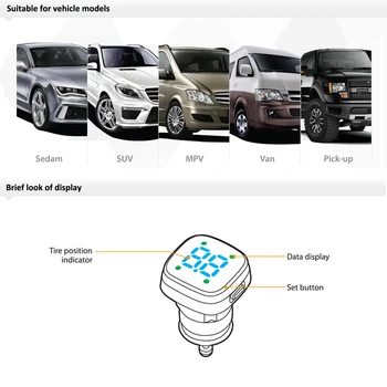 

Steelmate Profesional TPMS TP-76 Tire Pressure Monitoring System LED Cigarette Lighter External Sensors Car Accessories