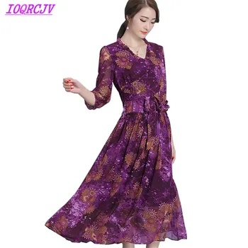 Bohemia Summer Women's Chiffon Print Dress Fashion Vintage Large swing Dress Plus size Belt Slim Female Long Dress IOQRCJV H174
Bohemia Summer Women's Chiffon Print Dress Fashion Vintage Large swing Dress Plus size Belt Slim Female Long Dress IOQRCJV H174