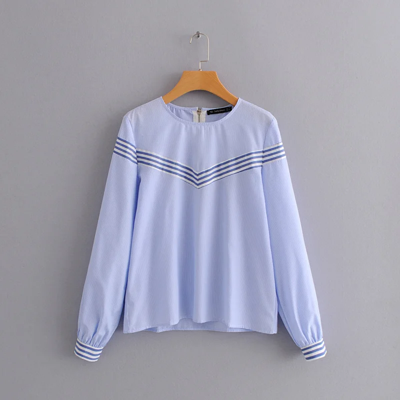 2018 women fashion long sleeve striped patchwork pullover blouse ladies back zipper casual shirt brand femininas blusas LS2158
2018 women fashion long sleeve striped patchwork pullover blouse ladies back zipper casual shirt brand femininas blusas LS2158