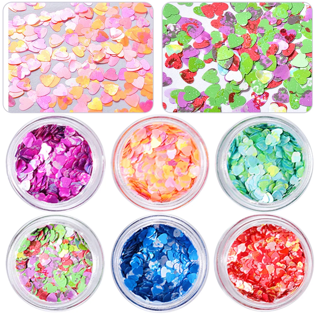 Flash Sequins Colorful Sparkle Laser Heart Shape Paillettes Iridescent Stickers Tips Manicure Decorations 6Boxes Nail Glitter
Flash Sequins Colorful Sparkle Laser Heart Shape Paillettes Iridescent Stickers Tips Manicure Decorations 6Boxes Nail Glitter