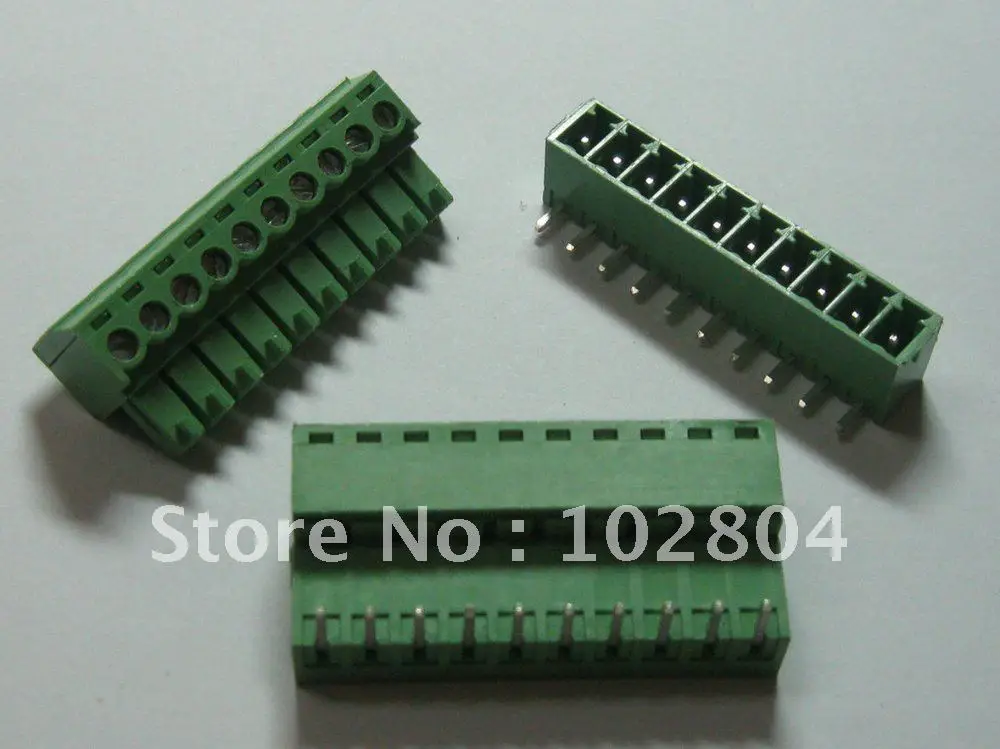 60 pcs Screw Terminal Block Connector Pitch 3.81mm Angle 10 pin/way Green Color Pluggable Type with angle pin
60 pcs Screw Terminal Block Connector Pitch 3.81mm Angle 10 pin/way Green Color Pluggable Type with angle pin