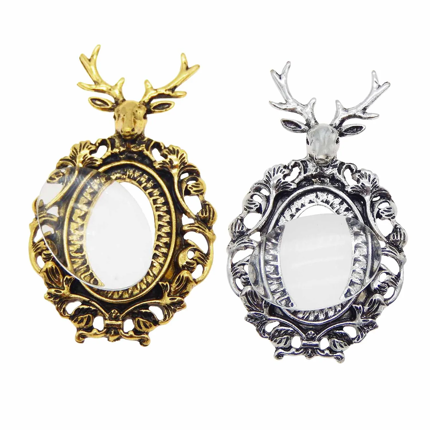 Mix Animal DIY Antique Silver Gold Elk Glass Cabochon Cameo Base Setting Blank Tray Charm Alloy Pendant Necklace Jewelry Making
Mix Animal DIY Antique Silver Gold Elk Glass Cabochon Cameo Base Setting Blank Tray Charm Alloy Pendant Necklace Jewelry Making