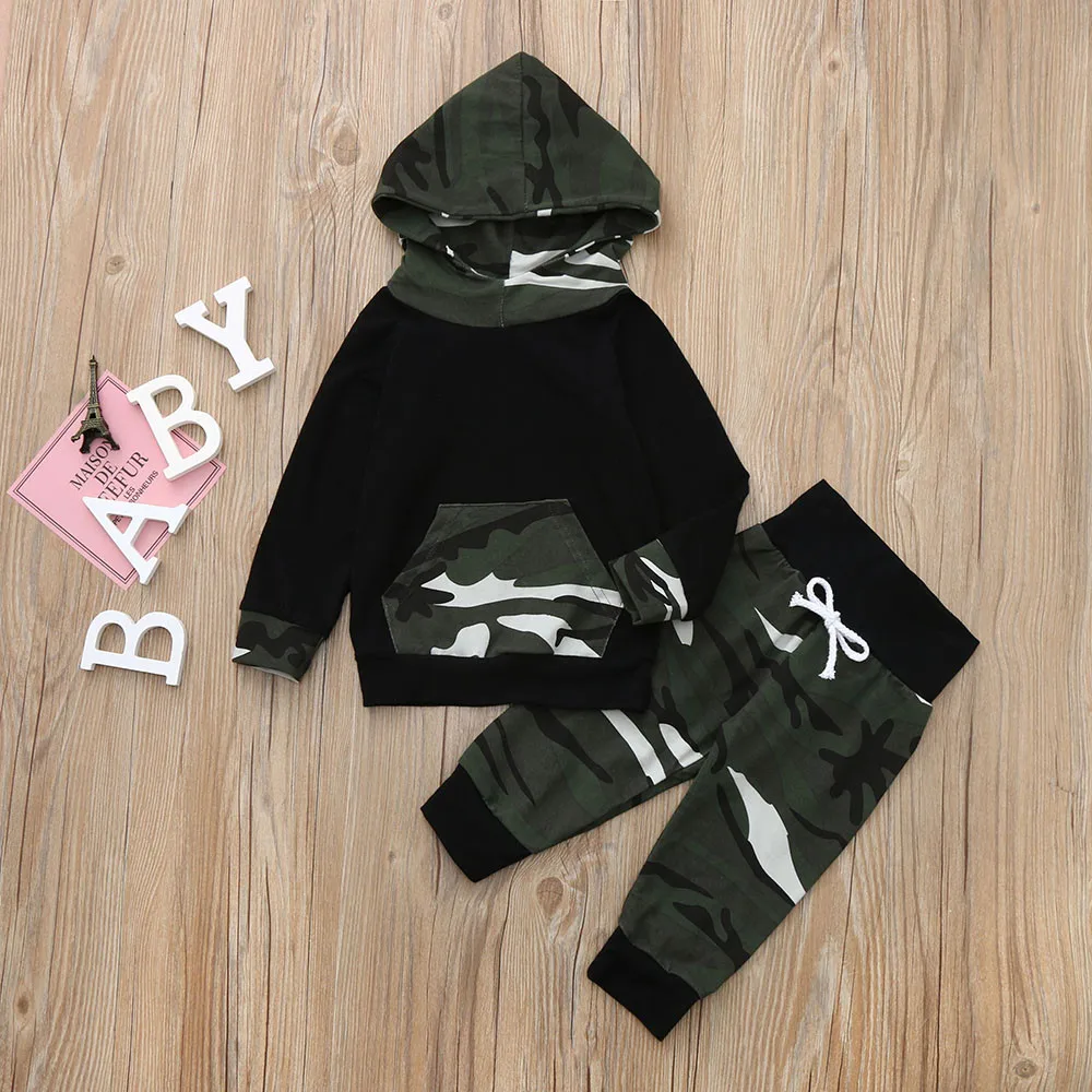 Newborn Infant Baby Boy Long Sleeved pocket Sweatshirt Hoodie Tops Pants Camouflage Clothing Outfits Set Clothes Boys sportswear
Newborn Infant Baby Boy Long Sleeved pocket Sweatshirt Hoodie Tops Pants Camouflage Clothing Outfits Set Clothes Boys sportswear