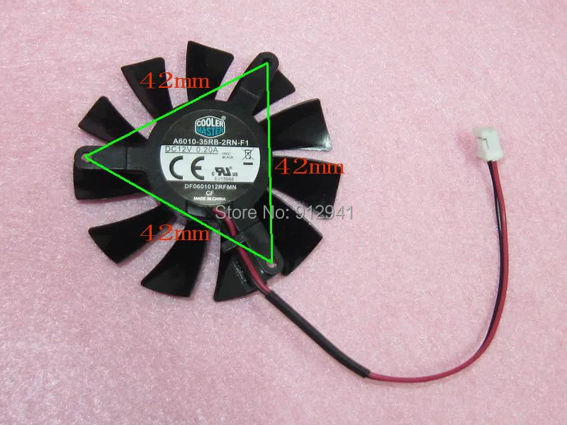 DF0601012RFMN 55mm Video Card VGA Cooler Fan Replacement 42mm 12V 0.20A 2Wire 2Pin for XFX HD5570 GT240 GTS250
DF0601012RFMN 55mm Video Card VGA Cooler Fan Replacement 42mm 12V 0.20A 2Wire 2Pin for XFX HD5570 GT240 GTS250