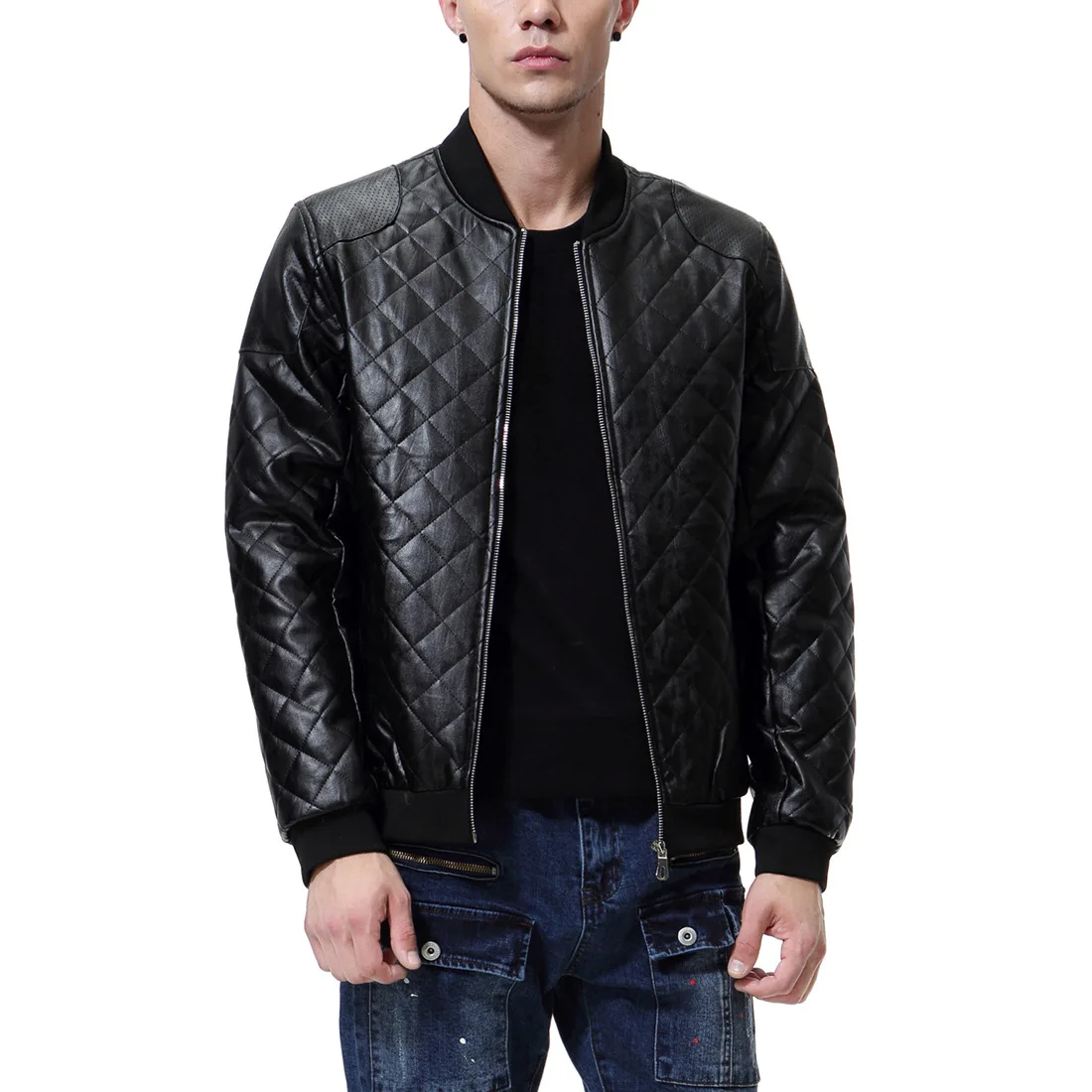 Diamond Leather Jacket 2018 Leisure Zipper PU Slim Fit Coats Leather Biker Men Stand Collar Leather Jacket Plus Size
Diamond Leather Jacket 2018 Leisure Zipper PU Slim Fit Coats Leather Biker Men Stand Collar Leather Jacket Plus Size