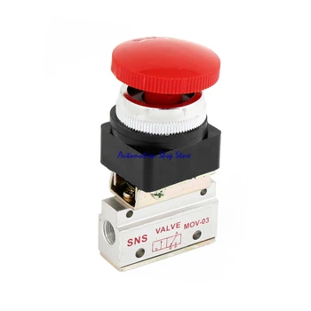 MV-03 1/8" Thread 2 Position 3 Way Red Mushroom Head Push Button Self Locking Mechanical Valve
MV-03 1/8" Thread 2 Position 3 Way Red Mushroom Head Push Button Self Locking Mechanical Valve