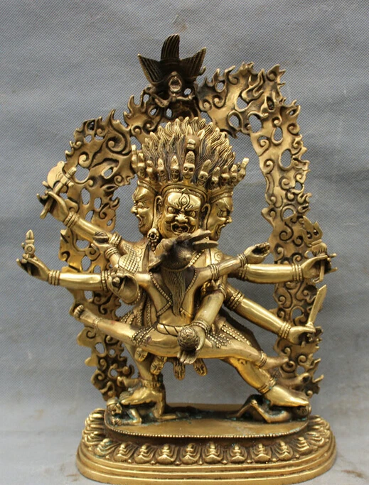 Collectible bronze S1414 12" Tibet Brass Buddhism Joss Protect 3 Head 6 Arms Mahakala Buddha Set Statue (B0328)
Collectible bronze S1414 12" Tibet Brass Buddhism Joss Protect 3 Head 6 Arms Mahakala Buddha Set Statue (B0328)
