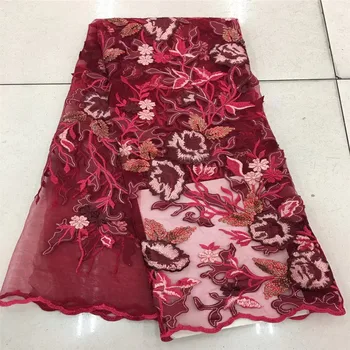 Red 3d flower african french lace fabric with Sequin 5yards african tulle lace fabric HJ84-1
Red 3d flower african french lace fabric with Sequin 5yards african tulle lace fabric HJ84-1