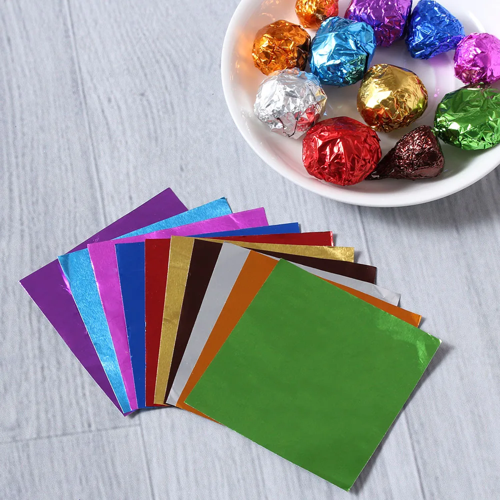 100Pcs/Set 10 Colors Aluminum Foil Chocolate Wrapping Tin Paper,Candy Aluminum Foil Embossing Paper 3.15 "x 3.15"
100Pcs/Set 10 Colors Aluminum Foil Chocolate Wrapping Tin Paper,Candy Aluminum Foil Embossing Paper 3.15 "x 3.15"