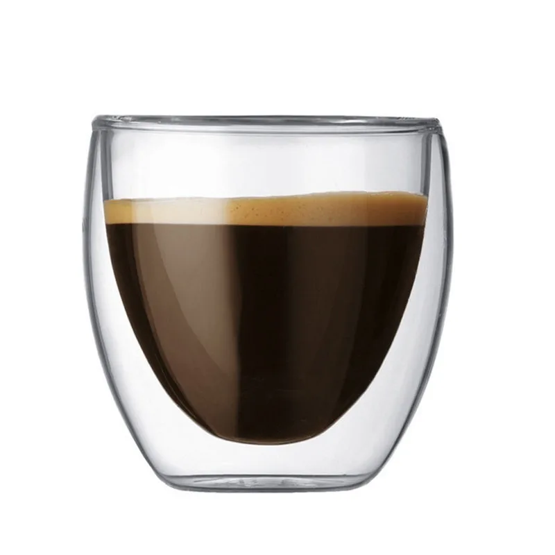 

80ml /250ML/350ML/450ML 1/4/6Pcs Double Wall shot Glass double Wall Espresso Coffee Cup Tea Cup