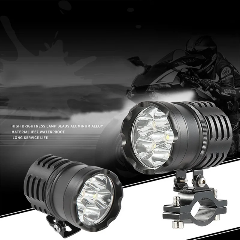 

Newest LED Motorcycle Headlight Fog Lights lamp Auxiliary driving Motorbike High Brightness White 6000k Bicycle Auxiliary Lights