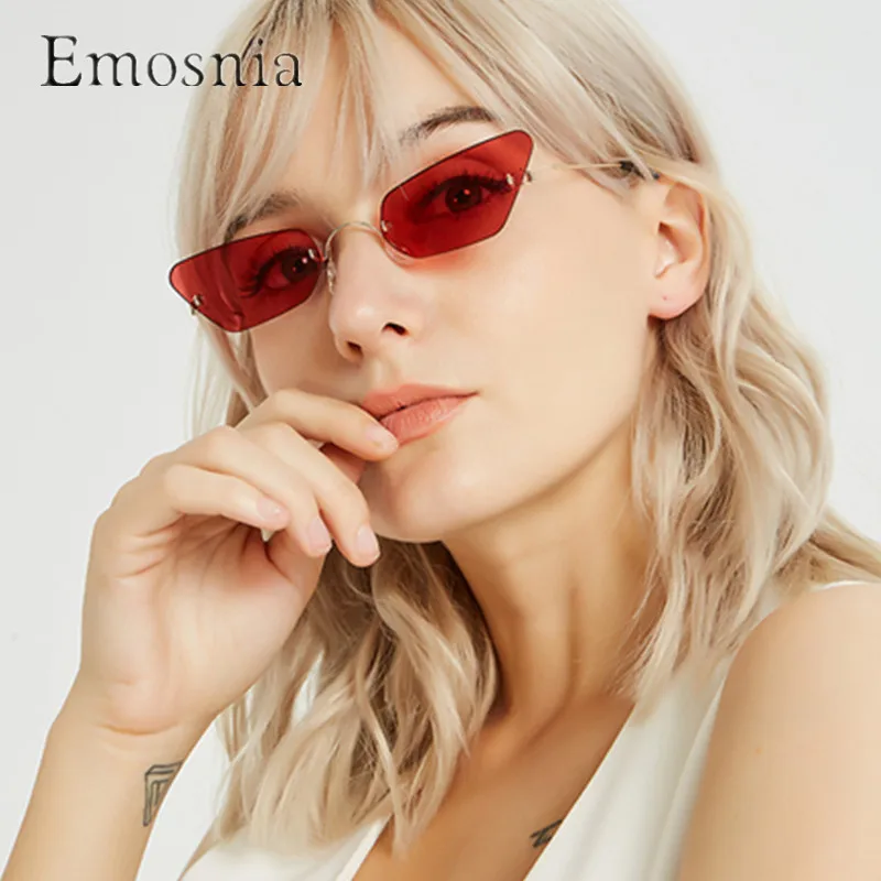Фото Emosnia Unisex Cat Eye Sunglasses Oculos 2019 New Trending Luxury Women Brand Designer Sun Glasses Rimless Metal Frame UV400 | Аксессуары