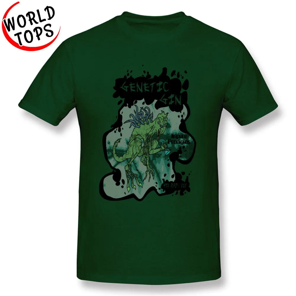 Genetic Gin Hip Hop Design Tops Shirts Round Collar NEW YEAR DAY All Cotton Short Sleeve T-shirts for Men Street Tees Genetic Gin dark