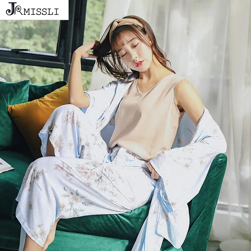 JRMISSLI Autumn Cute Floer Print 4 Piece Sets Pajamas Women Nightgown Comfortable Ladies Cotton Home High Quality Sleepwear
JRMISSLI Autumn Cute Floer Print 4 Piece Sets Pajamas Women Nightgown Comfortable Ladies Cotton Home High Quality Sleepwear