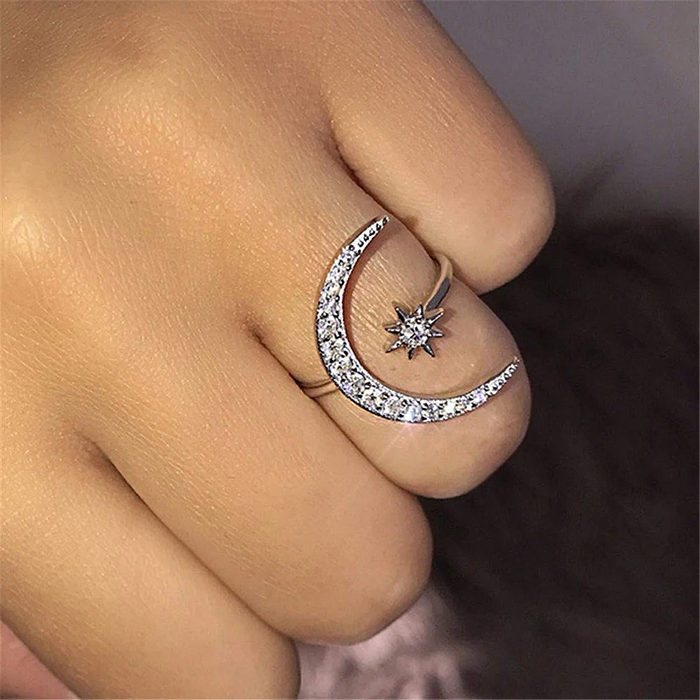 Moon Decor Engagement Ring Luxury Filled Crystal Zircon Open Ring Wedding Band Promise Engagement Rings For Women Jewelry Gifts
Moon Decor Engagement Ring Luxury Filled Crystal Zircon Open Ring Wedding Band Promise Engagement Rings For Women Jewelry Gifts