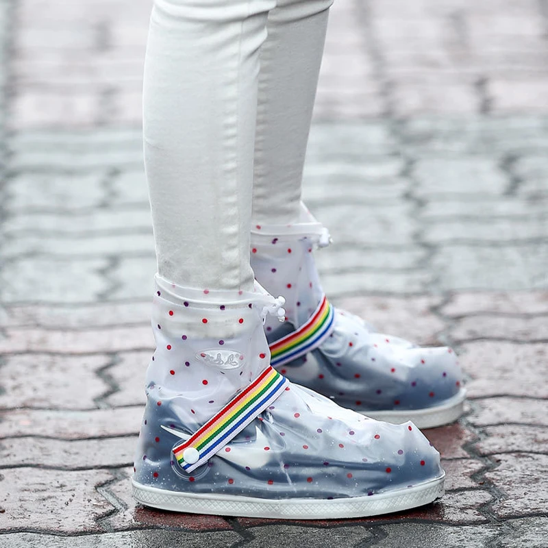Fashion Transparent Shoes Cover Rain Boots Non-sli...
