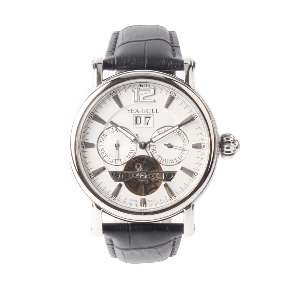 Seagull Full Calendar Grande Date Skeleton Flywheel Exhibition Back Onion Crown Self Wind Automatic Men's Mechanical WatchM307s
Seagull Full Calendar Grande Date Skeleton Flywheel Exhibition Back Onion Crown Self Wind Automatic Men's Mechanical WatchM307s