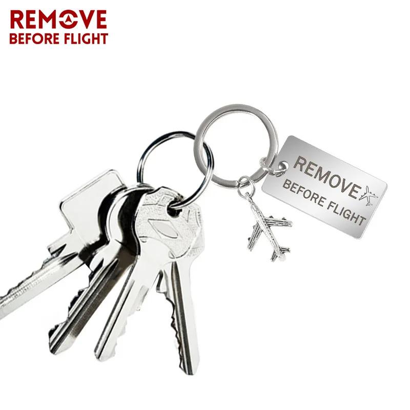 Car-keychain-Engraved-Remove-before-flight-key-chain-Stainless-Steel-Key-ring-Fashion-keyfobs-for-llavero (3)