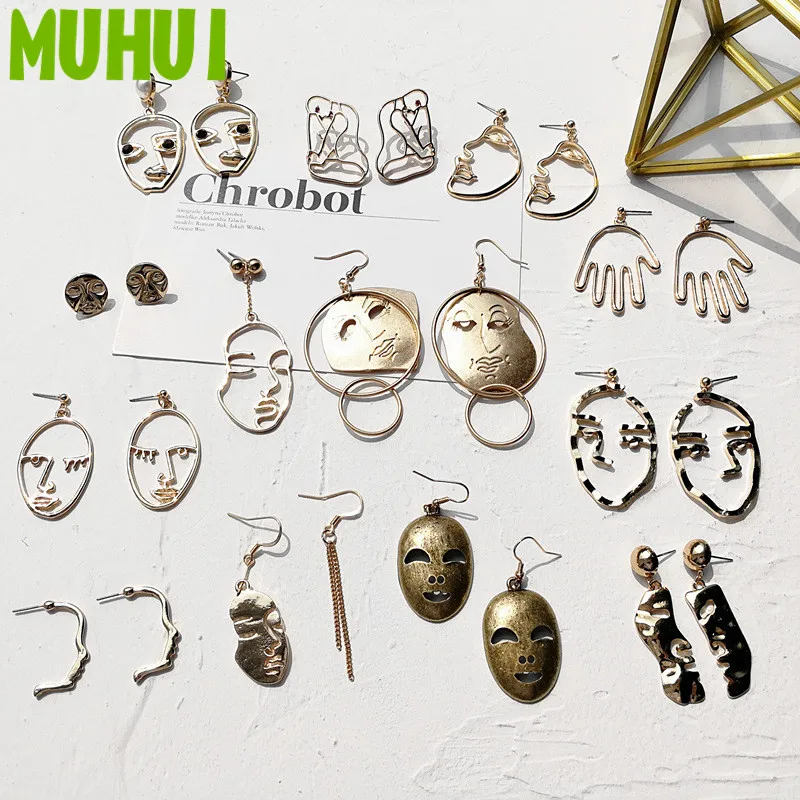 Exaggerated Fan Hollow Minimalist Face Contour Earrings Funny Abstract Palm Mask Earings 18688
Exaggerated Fan Hollow Minimalist Face Contour Earrings Funny Abstract Palm Mask Earings 18688