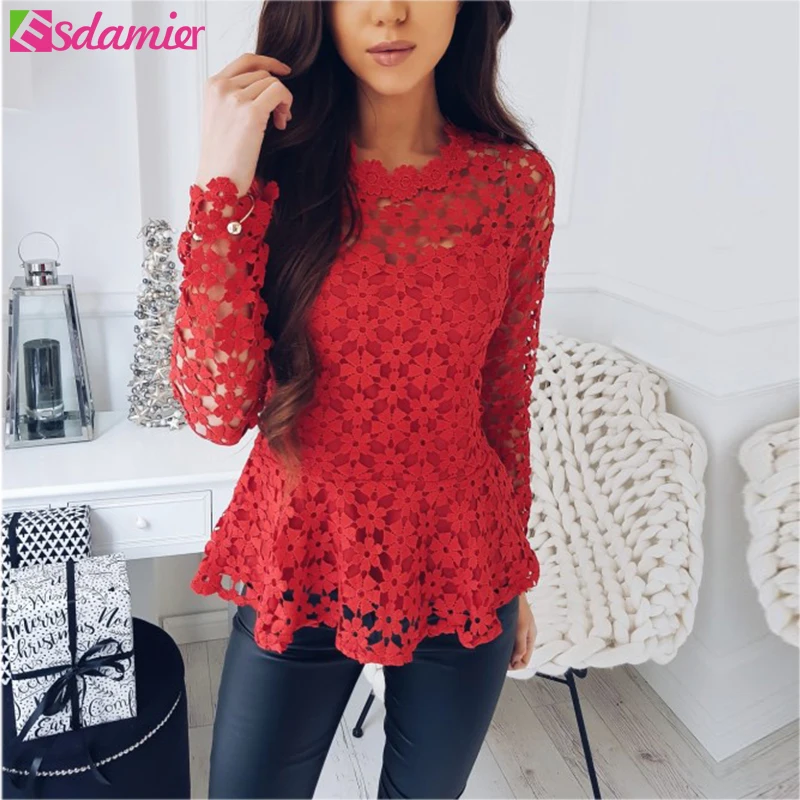 ESDAMIER Hot Selling Women's Lace Blouse Fashion O Neck Women Shirts And Blouses Hollow Sexy Lace Blusas Long Sleeve Tops
ESDAMIER Hot Selling Women's Lace Blouse Fashion O Neck Women Shirts And Blouses Hollow Sexy Lace Blusas Long Sleeve Tops