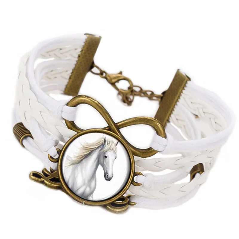 White Rope Horse White Photo Cabochon Heart Love Infinite Leather Charm Bracelet For Women Handmade Bracelets Gifts
White Rope Horse White Photo Cabochon Heart Love Infinite Leather Charm Bracelet For Women Handmade Bracelets Gifts