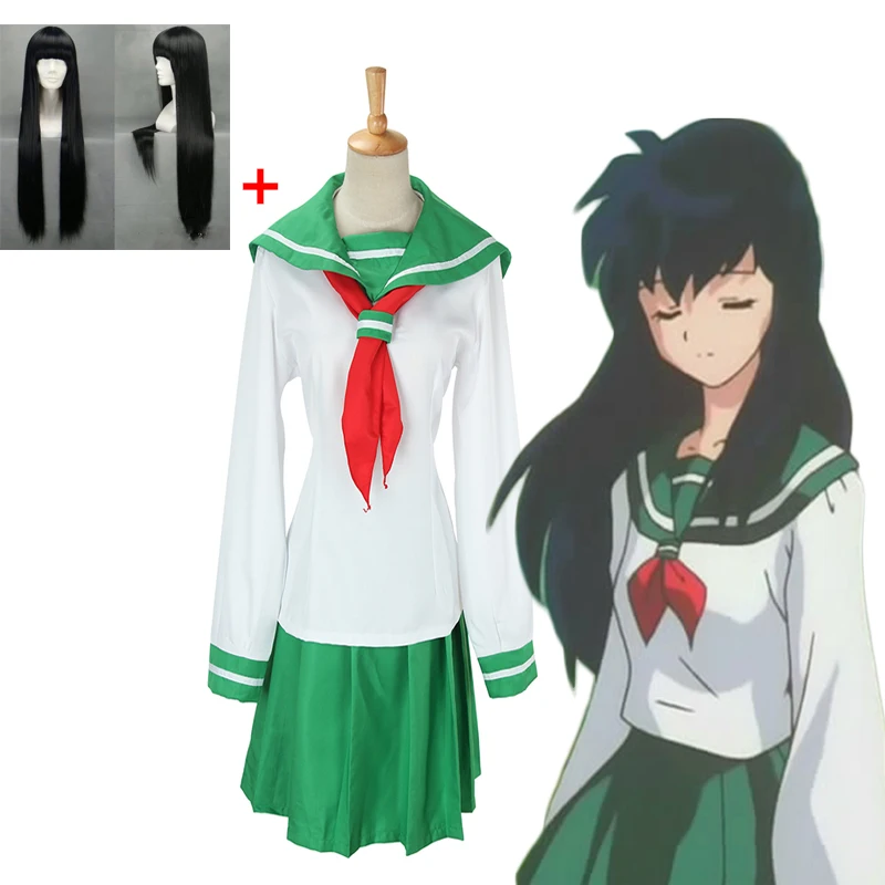 Anime Cosplay Costume Inuyasha Higurashi Kagome Girl School Uniform Halloween Sailor Costume (Top + Skirt + Bow Tie + Wig)
Anime Cosplay Costume Inuyasha Higurashi Kagome Girl School Uniform Halloween Sailor Costume (Top + Skirt + Bow Tie + Wig)
