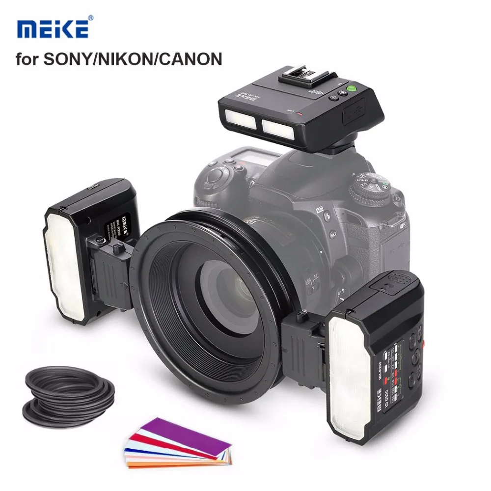 Комплект макросъемки Meike MT24 беспроводная Двойная Вспышка Speedlite для Sony Nikon Canon DSLR