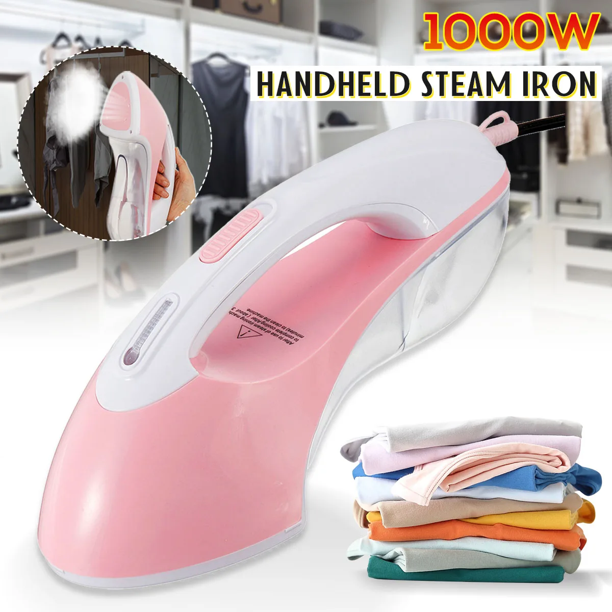 

110V 1kW Handheld Appliances Blue/Pink Vertical Steamer Garment Steamers with Steam Irons Brushes Iron For Home Ironing Clothes