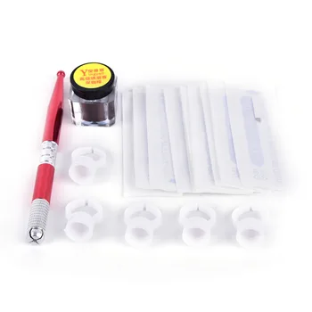 Semi-Permanent Eyebrow Makeup Tattoo Kit Microblading Manual Tattoo Pens + 12 Pins Blade Needle+Ring Ink Cup+Tattoo Ink
Semi-Permanent Eyebrow Makeup Tattoo Kit Microblading Manual Tattoo Pens + 12 Pins Blade Needle+Ring Ink Cup+Tattoo Ink