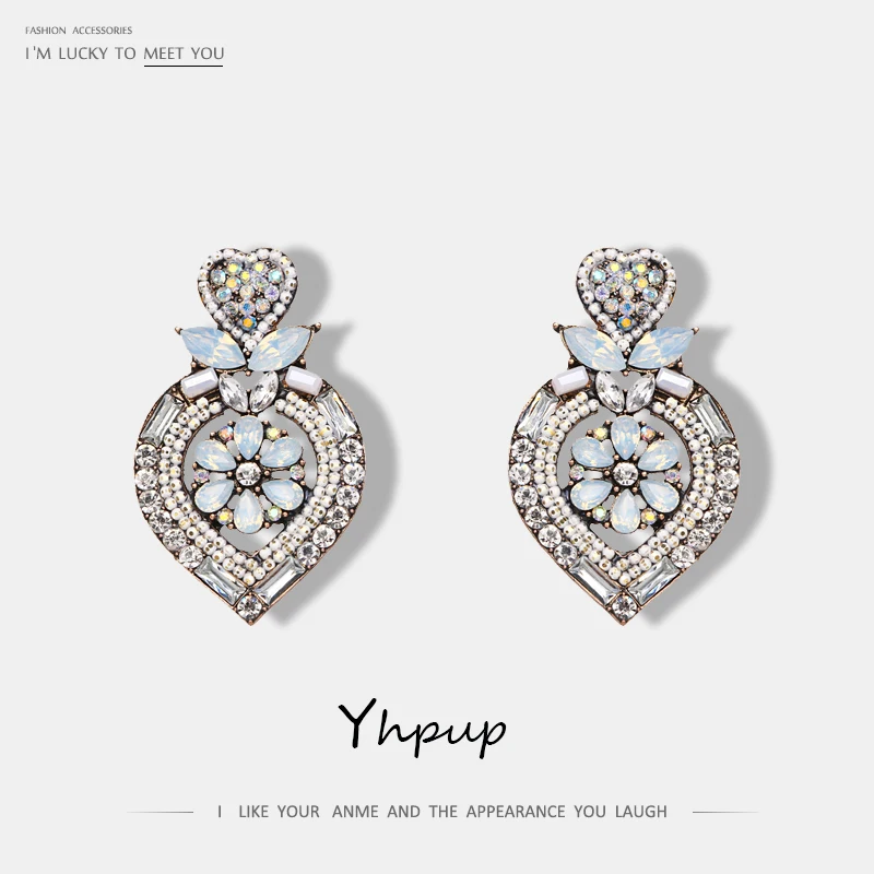Yhpup 2019 Brand Heart Fashion Crystal Stud Earrings Elegant Opal Stone Stud Earrings For Women Boucles D'oreille Pour Les Femme
Yhpup 2019 Brand Heart Fashion Crystal Stud Earrings Elegant Opal Stone Stud Earrings For Women Boucles D'oreille Pour Les Femme
