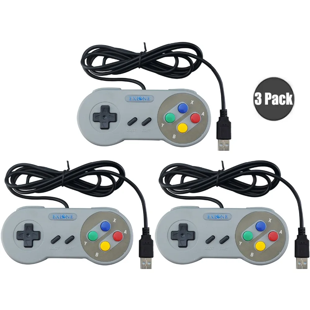 Exlene 3 пакета SNES USB контроллер для классической игры геймпад джойстик Raspberry Пи Windows