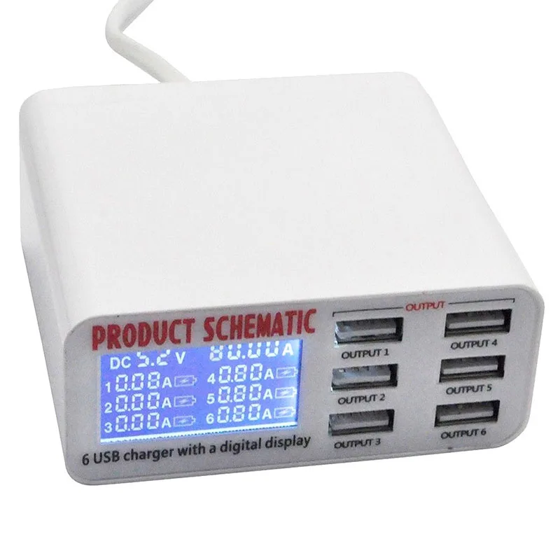 Desxz FC-6 6 Port USB Charger Portable Multi Rapid Charger Socket Fast Charger with LCD Display for Smart Mobile Phone Tablet
Desxz FC-6 6 Port USB Charger Portable Multi Rapid Charger Socket Fast Charger with LCD Display for Smart Mobile Phone Tablet