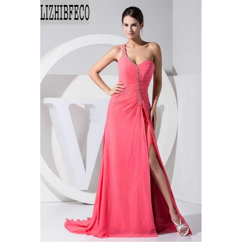Chiffon Floor-Length Sleeveless Beading One-Shoulder A-line Formal Evening Dresses Court Train Custom made
Chiffon Floor-Length Sleeveless Beading One-Shoulder A-line Formal Evening Dresses Court Train Custom made