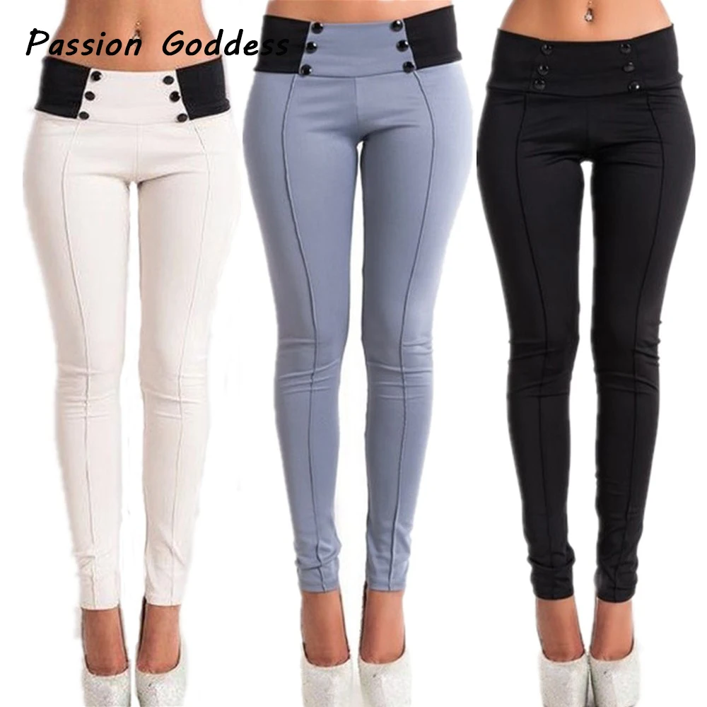 Fashion Women Button Pencil Pants Sexy Slim Elastic Skinny Pants Trousers Elastic Waist Stretch Jegging Legin Pantalones Mujer
Fashion Women Button Pencil Pants Sexy Slim Elastic Skinny Pants Trousers Elastic Waist Stretch Jegging Legin Pantalones Mujer