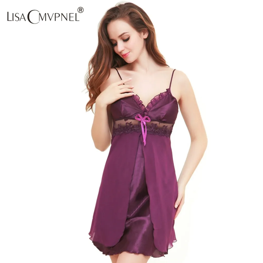 Lisacmvpnel Sexy Lace Women Nightgown Double Imitated Silk Fabric Female Sleepwear Pijamas Mujer V-Neck Sling Nightgwear
Lisacmvpnel Sexy Lace Women Nightgown Double Imitated Silk Fabric Female Sleepwear Pijamas Mujer V-Neck Sling Nightgwear