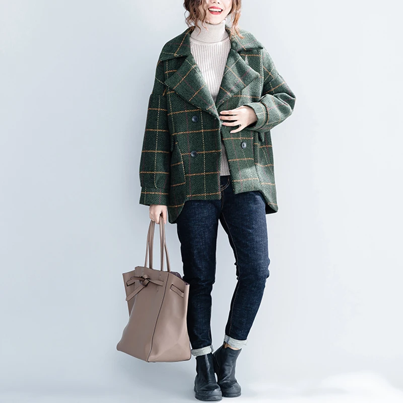 2019 New Autumn And Winter Women's Woolen Coat Casual Loose Tartan Woolen Jacket Fashion Temperament Woolen Coat LL187
2019 New Autumn And Winter Women's Woolen Coat Casual Loose Tartan Woolen Jacket Fashion Temperament Woolen Coat LL187