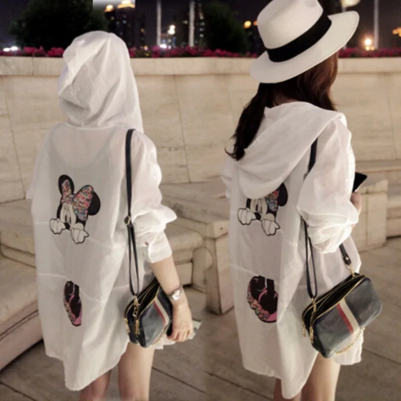 Coats 2019 summer women's Sunscreen Cardigan Cartoon Coat wild large size long thin coat hooded clothing female
Coats 2019 summer women's Sunscreen Cardigan Cartoon Coat wild large size long thin coat hooded clothing female