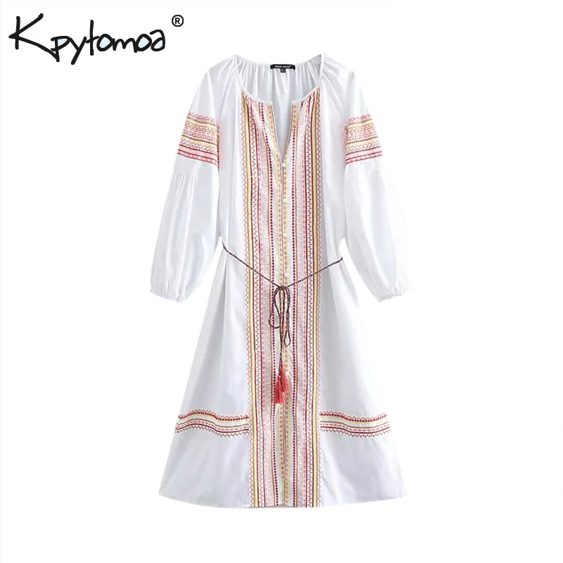 Vintage Chic Embroidered Midi Dress Women 2019 V Neck Long Sleeve Lace Up Tassel Stylish Ladies Dresses Casual Femme Vestidos
Vintage Chic Embroidered Midi Dress Women 2019 V Neck Long Sleeve Lace Up Tassel Stylish Ladies Dresses Casual Femme Vestidos
