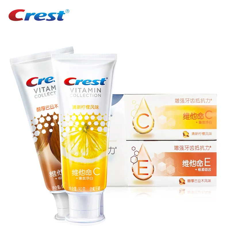 Crest Teeth Whitening Toothpaste Vitamin Collection Improve Dental Teeth Resistance Fresh Lemom Breath Squeeze Tooth Paste 90g
Crest Teeth Whitening Toothpaste Vitamin Collection Improve Dental Teeth Resistance Fresh Lemom Breath Squeeze Tooth Paste 90g