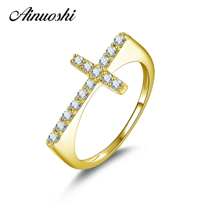 AINUOSHI 10K Yellow Solid Gold Women Wedding Rings Cute Cross Shaped Band Valentine Gift Simulated Dimoand Bridal Ring Jewelry
AINUOSHI 10K Yellow Solid Gold Women Wedding Rings Cute Cross Shaped Band Valentine Gift Simulated Dimoand Bridal Ring Jewelry