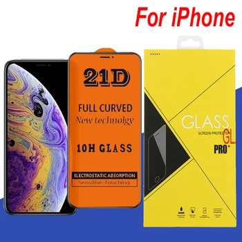 50pcs 21D Full Glue Coverage Tempered Glass Screen Protector For iPhone 11 Pro Max XS XR X 8 7 6 6S Plus Guard Film With Box
50pcs 21D Full Glue Coverage Tempered Glass Screen Protector For iPhone 11 Pro Max XS XR X 8 7 6 6S Plus Guard Film With Box