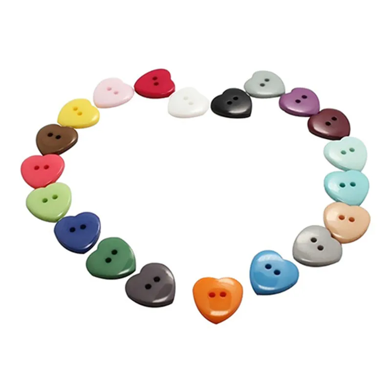 100PCs Heart Shape Mixed Colors Resin Buttons Fit Sewing or Scrapbooking Plastic Snaps Button Garment Accessories 10mm
100PCs Heart Shape Mixed Colors Resin Buttons Fit Sewing or Scrapbooking Plastic Snaps Button Garment Accessories 10mm
