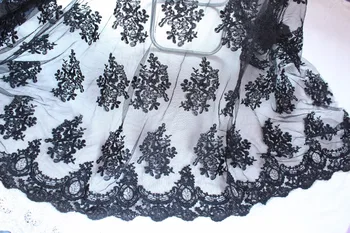 Black cord lace fabric with flowers,black alencon lace fabric, bridal lace fabric.
Black cord lace fabric with flowers,black alencon lace fabric, bridal lace fabric.