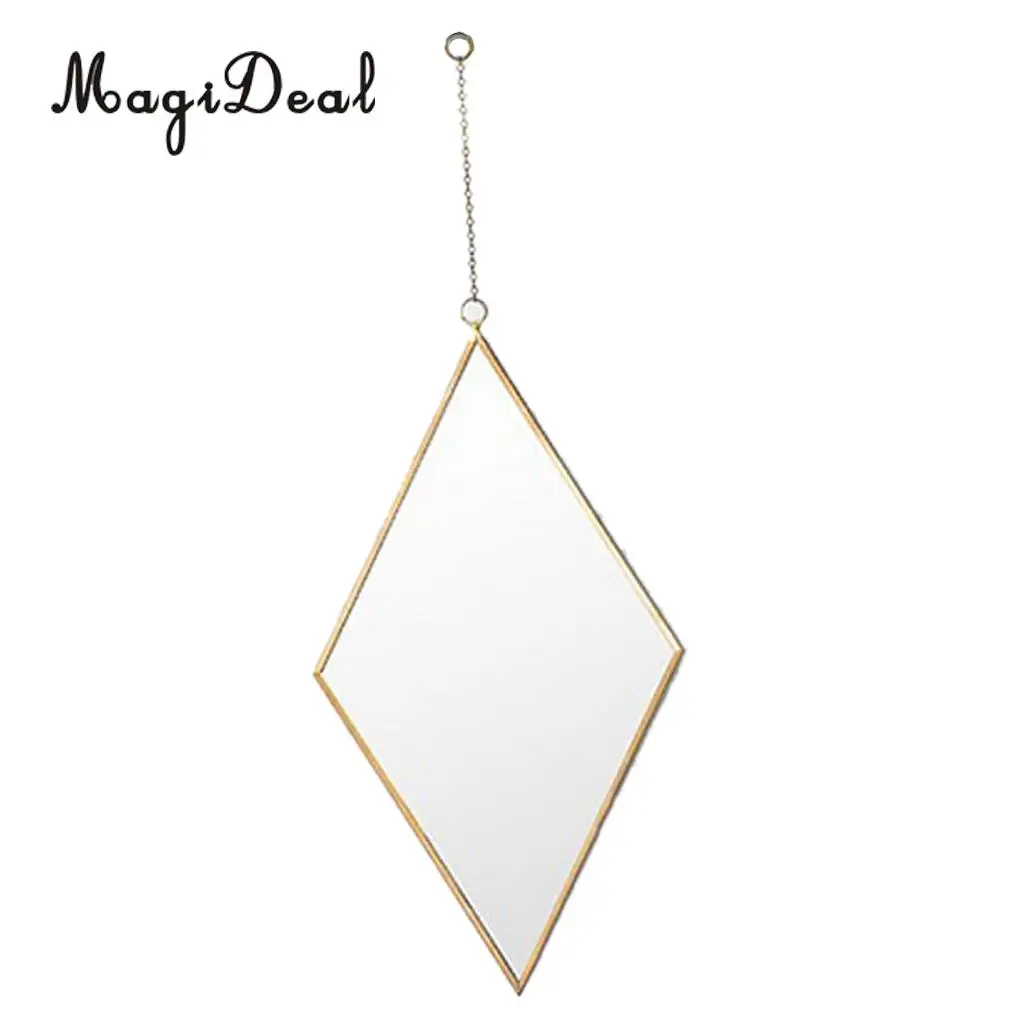 MagiDeal Wrough Iron Golden Frame Mirror Vanity Make Up Mirror Wall Mirror for Bathroom Entryways Washrooms Living Rooms