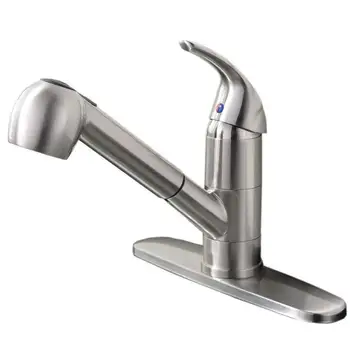 Commercial Stainless Steel Single Lever Single Handle Pull Out Sprayer Prep Kitchen Sink Faucets, Brushed Nickel Finished
Commercial Stainless Steel Single Lever Single Handle Pull Out Sprayer Prep Kitchen Sink Faucets, Brushed Nickel Finished
